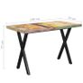 Dining Table X-shaped Legs 140x70x77cm Solid Reclaimed Wood Image 5