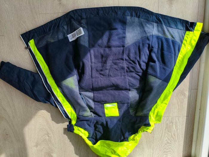 Tribord 3-in-1 kids jacket - navy and neon yellow 8 yrs