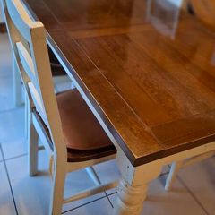 Solid Farm house style Kitchen Table & chairs | Extendable