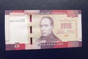 Liberia 2016.5 Dollars.Crisp,bright Uncirculated Banknote.