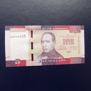 Liberia 2016.5 Dollars.Crisp,bright Uncirculated Banknote.