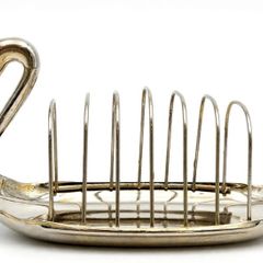 Vintage silver plated swan toast rack