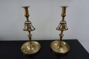 Tavern Bell Brass Candleholders