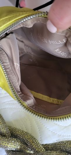 KAREN MILLEN Lime Pouchette with jewelled handle - Rrp 95 (New)