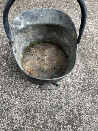 Vintage metal coal shuttle
