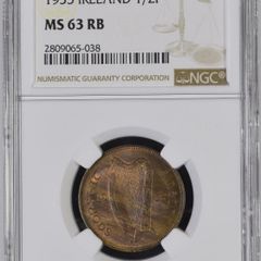 Ireland 1935 | Irish 1/2d | Half Penny | KM.2 | MS 63 RB
