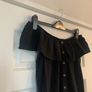 Primark Black Off Shoulder Button Up Top Image 4
