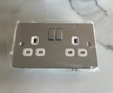 Sockets 2 Gang Chrome 5 Pack