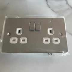 Sockets 2 Gang Chrome 5 Pack