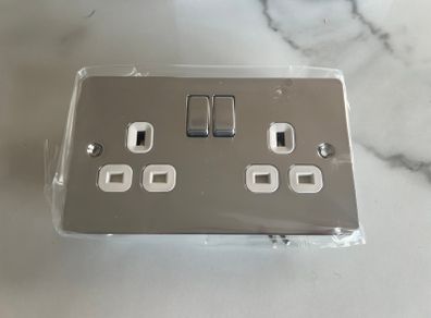Sockets 2 Gang Chrome 5 Pack