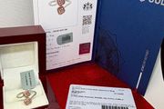 Gold 9K Rose Gold SGL Certified Natural Pink Diamond &amp; White Diamond