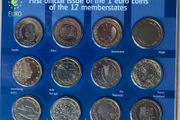 12 countries first issue EU 1 euro coins