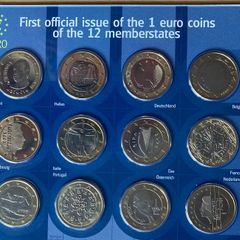 12 countries first issue EU 1 euro coins