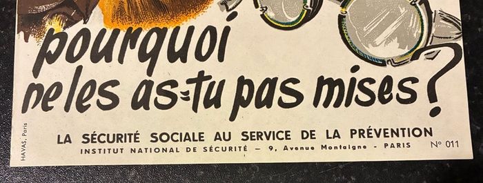 Original 1950's French Industrial Safety Poster