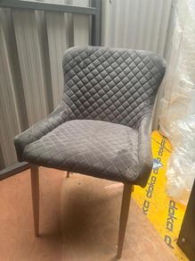 JYSK Pebringe Grey Velvet Dining Chair x 2