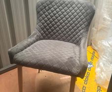 JYSK Pebringe Grey Velvet Dining Chair x 2