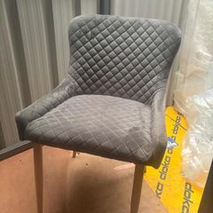 JYSK Pebringe Grey Velvet Dining Chair x 2