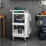 BRAND NEW 3 tier kitchen storage rack cart bathroom shelves, movable toilet storage rack Image 2