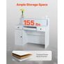 Reception Desk, 47.24 x 18.7 x 39.37 in Rectangular Front Counter Table, Office Reception Desk with LED Light, 2 Drawers and Power Outlets Image 6
