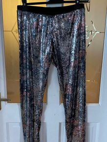 NEW Savida flower print sequin leggings, Size 14, BNWT