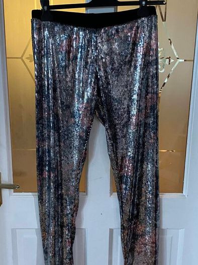 NEW Savida flower print sequin leggings, Size 14, BNWT