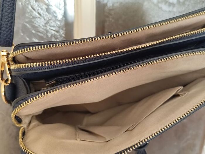 Classic Navy Faux Leather Crossbody Bag / Handbag