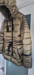 MINT VELVET Gold Tone Puffer Jacket Sz 12 UK - Rrp 220 (New)