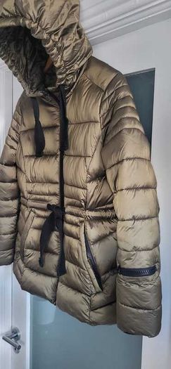 MINT VELVET Gold Tone Puffer Jacket Sz 12 UK - Rrp 220 (New)