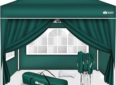 Gazebo 3 x 3 m Waterproof Pop-Up with 4 side panels