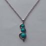 Boho Turquoise Necklace and Earring Set Silver Tone Free Postage Image 2