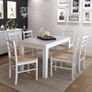 Dining Chairs 6 pcs White Pinewood and Rush Image 2