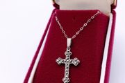 Silver Cross With Marcasites