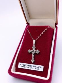 Silver Cross With Marcasites