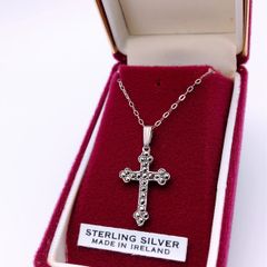 Silver Cross With Marcasites