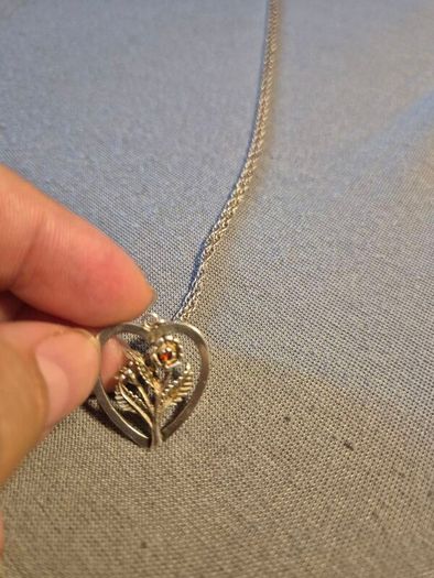 Vintage Sterling Silver Meadow Flowers in a Heart. Stamped.