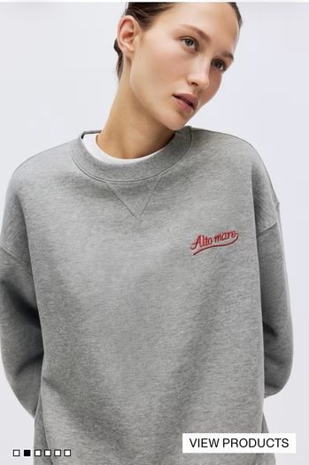 H&M Grey Sweatshirt XL and Grey Wide Leg Jeans UK 14