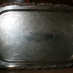 Vintage Silver plated two handled Tray 24" x 13,3"