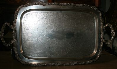 Vintage Silver plated two handled Tray 24" x 13,3"