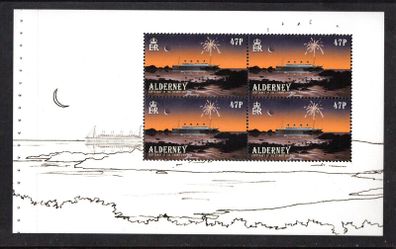 2012 Alderney Centenary of the Sinking of the Titanic 47p Titanic sailing past Alderney Commemorative Stamp Booklet Pane Mint Never Hinged (MNH)