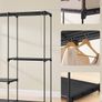 Open Wardrobe, Clothes Rail, 5 Hanging Compartments, Large Space, for Bedroom, Living Room, 205 x 43 x 166 cm, Black Image 3