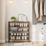 Shoe Rack, 5 Tier Shoe Organizer, Shoe Storage Rack for 16 /20 Pairs, Adjustable Mesh Shelves, Shoe Storage Unit for Entryway, Metal Frame, Sturdy, Industrial, Rustic Brown Image 4
