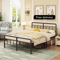 Super King Bed Frame with Victorian Headboard and Footboard, 36cm High