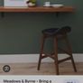 Pair of Meadows & Byrne Pia Counter Stools Walnut & Black Leather Image 2