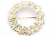 Vintage Silver Leaf Wreath Brooch