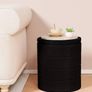 Boucle Ottoman Storage, Foot Rest Stool Seat, Folding Footstool for Living Room, Sherpa Ottoman for Bedroom, Black, 37x37x45 cm Image 2