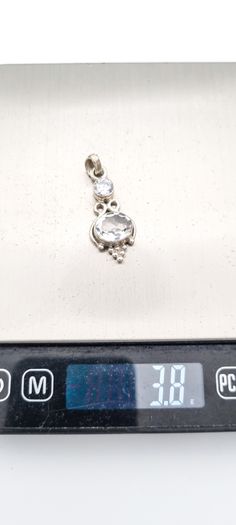 White Quartz And Cubic Zirconia Sterling Silver Pendant