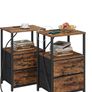 Bedside Table with Charging Station, Side Table with 2 USB Ports and Outlets, Nightstand with Cloth Drawer Image 8