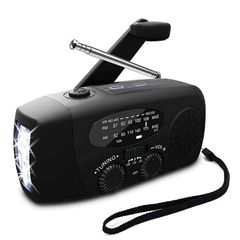 BRAND NEW 3 LED Lights Flashlight Hand Crank Radio 1000mAh Power Bank USB Charger Portable Solar Radio AM/FM NOAA Weather Radio