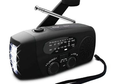 BRAND NEW 3 LED Lights Flashlight Hand Crank Radio 1000mAh Power Bank USB Charger Portable Solar Radio AM/FM NOAA Weather Radio