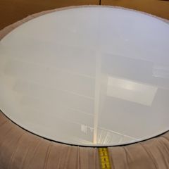 EZ living Unique  velour / glass  circular Coffee Table.